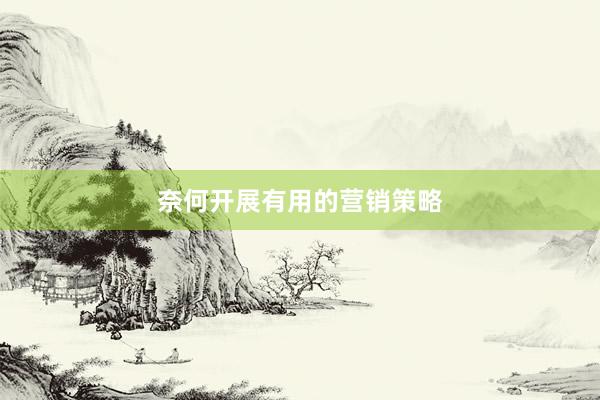 奈何开展有用的营销策略